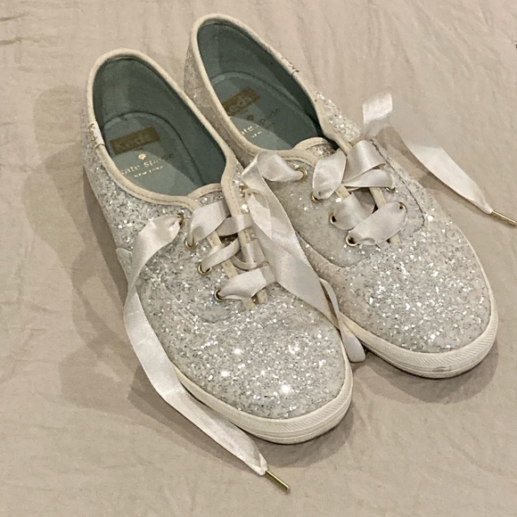 Keds Shoes Keds Silver Glitter Sequin Tennis Shoes Poshmark